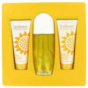 SUNFLOWERS by Elizabeth Arden Gift Set -- 3.3 oz Eau De Toilette Spray + 3.3 oz Hydrating Cream Cleanser + 3.3 oz Body Lotion (Women)