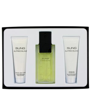 Alfred SUNG by Alfred Sung Gift Set -- 3.4 oz Eau De Toilette Spray + 2.5 oz Body Lotion + 2.5 oz Shower Gel (Women)