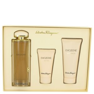 Emozione by Salvatore Ferragamo Gift Set -- 3.1 oz Eau De Parfum Spray + 1.7 oz Body Lotion + 3.4 oz Shower Gel (Women)