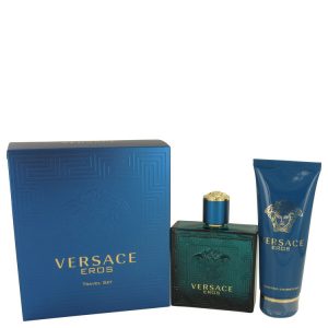 Versace Eros by Versace Gift Set -- 3.4 oz Eau De Toilette Spray + 3.4 oz Shower Gel (Men)